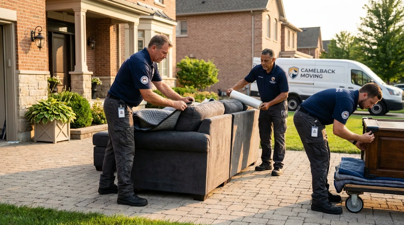 Large estate moving crew wrapping furniture in Cotulla, TX